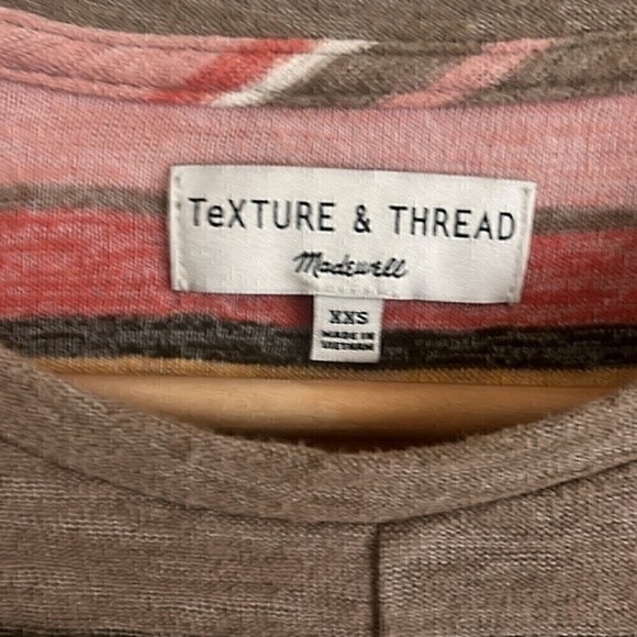 Madewell Striped Short Sleeve Top Indie Granola Casual Blouse - Picture 6 of 8